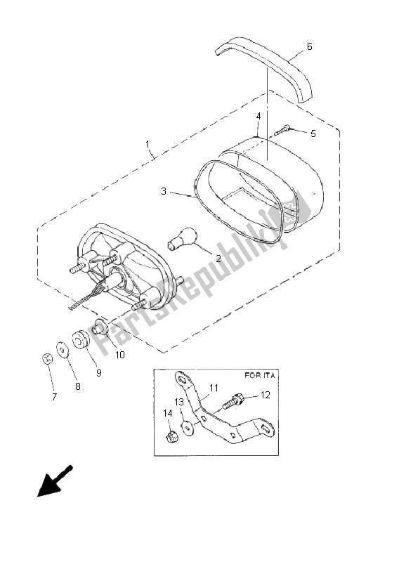 Toutes les pièces pour le Feu Arrière du Yamaha YZF 600R Thundercat 2001