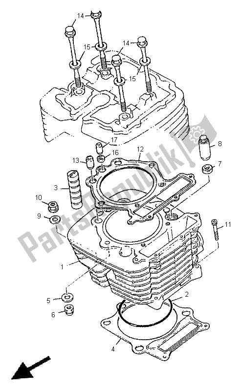 Todas las partes para Cilindro de Yamaha TT 600E 1996