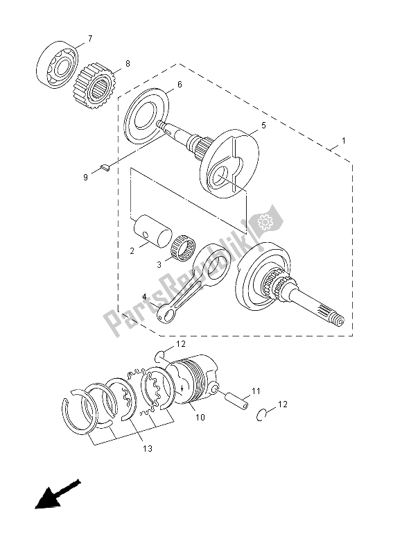 Toutes les pièces pour le Vilebrequin Et Piston du Yamaha YN 50 FU 2014