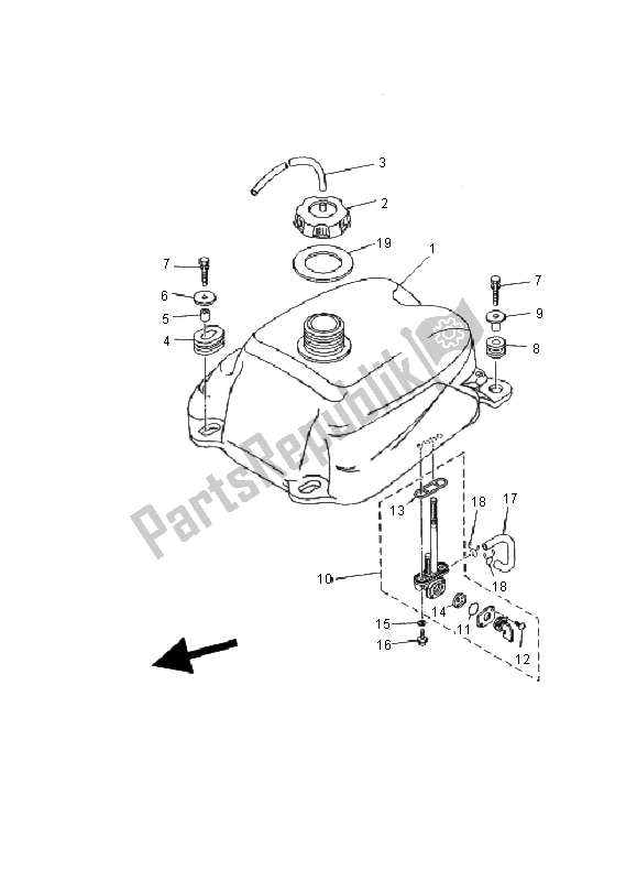 Tutte le parti per il Serbatoio Di Carburante del Yamaha YFM 125 Breeze 2001