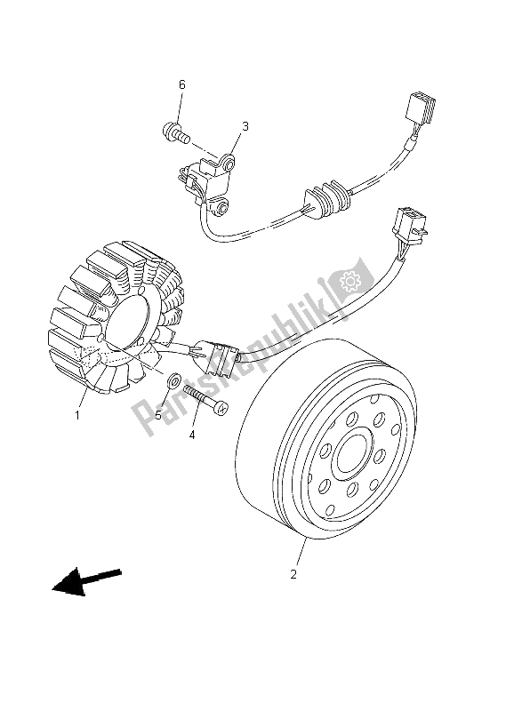 Todas las partes para Generador de Yamaha XV 1600A Wildstar 2002