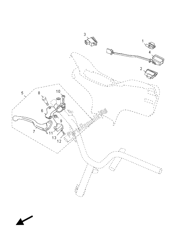 Todas las partes para Interruptor De Palanca Y Palanca de Yamaha YN 50 FU 2015