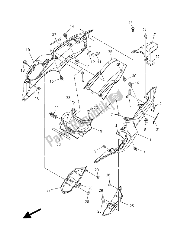 Todas las partes para Cubierta Lateral de Yamaha MT-07 700 2015