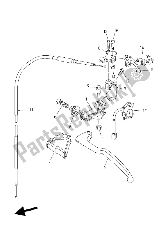 Tutte le parti per il Impugnatura Interruttore E Leva del Yamaha YZ 250F 2007