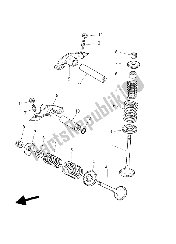 All parts for the Valve of the Yamaha TW 125 2002