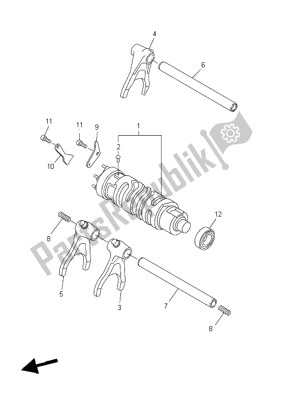 Alle onderdelen voor de Schakelnok & Vork van de Yamaha YZF R6 600 2006