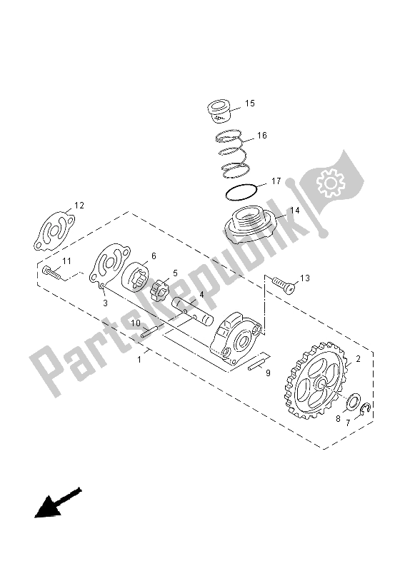 All parts for the Oil Pump of the Yamaha NS 50F Aeorox 4 2014