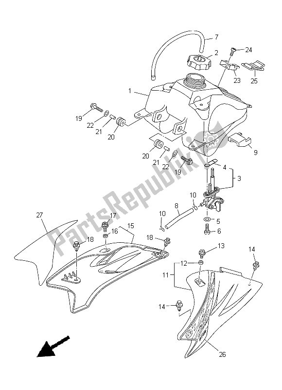 Alle onderdelen voor de Benzinetank van de Yamaha TT R 50E 2015