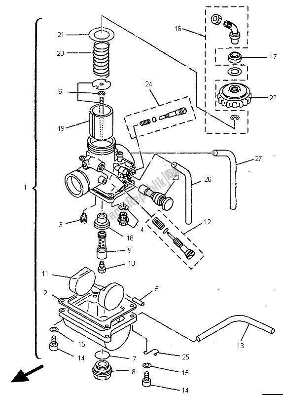 Alle onderdelen voor de Carburator van de Yamaha YZ 80 LC 1998