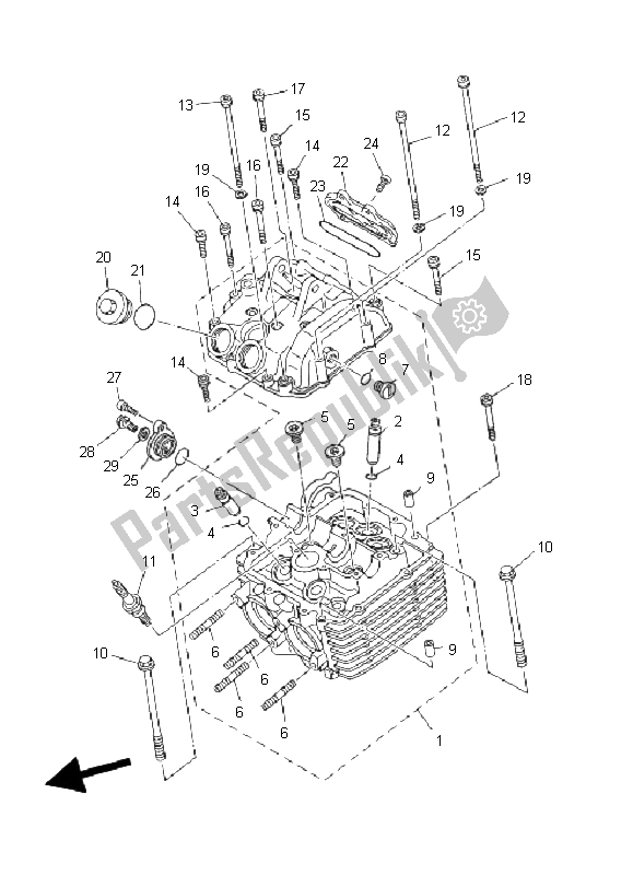 Todas las partes para Cabeza De Cilindro de Yamaha YFM 660F Grizzly Limited 2003