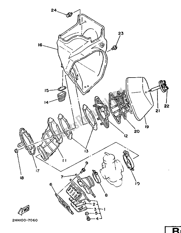 Tutte le parti per il Presa del Yamaha YZ 250 1987