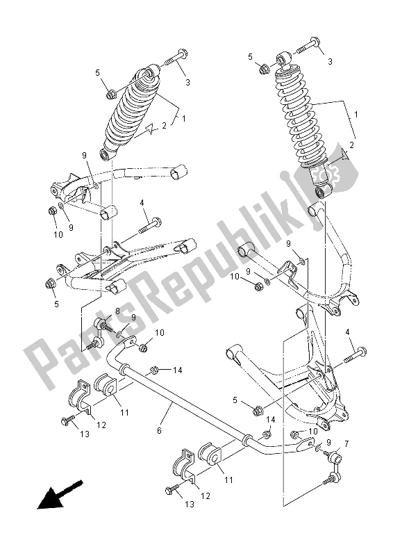 Wszystkie części do Tylne Zawieszenie Yamaha YXM 700E 2014