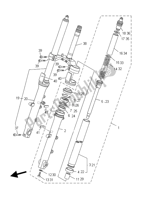 Tutte le parti per il Forcella Anteriore del Yamaha TDM 900A 2006