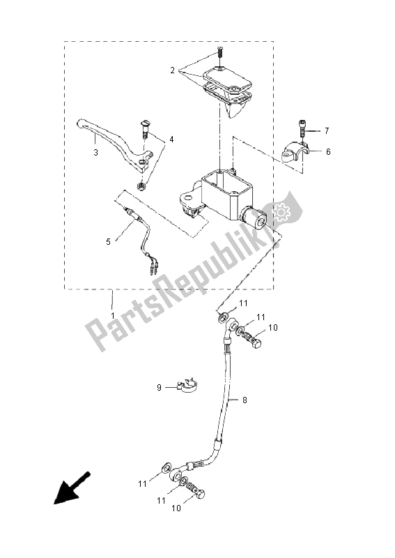 All parts for the Front Master Cylinder of the Yamaha CW 50N BWS 2009