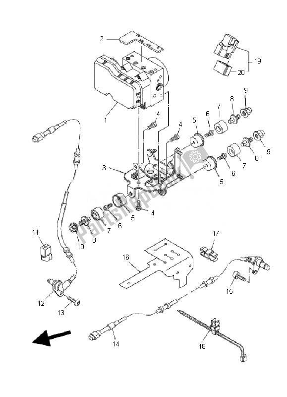 All parts for the Electrical 3 of the Yamaha YP 400A Majesty 2010