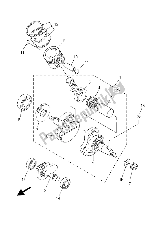 Toutes les pièces pour le Vilebrequin Et Piston du Yamaha TT R 125E SW LW 2003