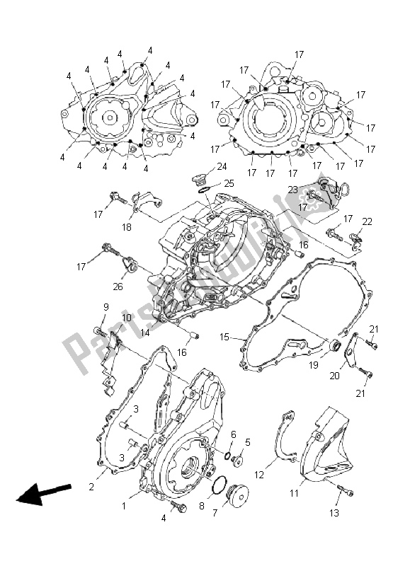 Todas las partes para Tapa Del Cárter 1 de Yamaha YFM 700R 2008