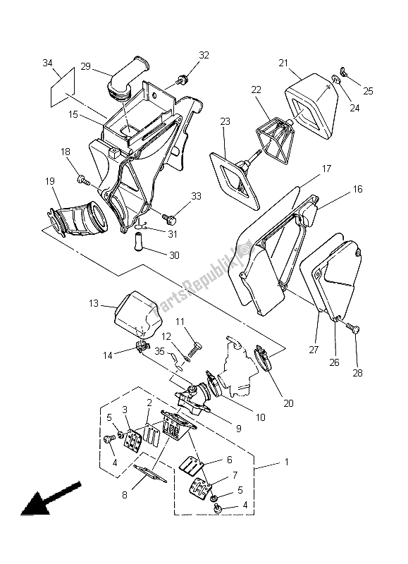 Toutes les pièces pour le Admission du Yamaha DT 125 RE 1998