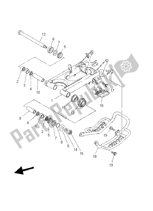 Toutes les pièces pour le Bras Arrière du Yamaha YFS 200 Blaster 2003