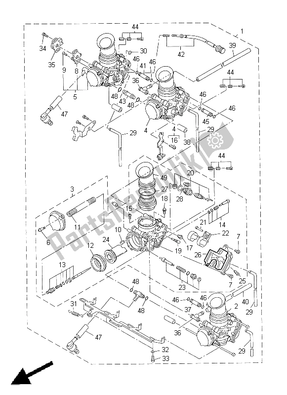 Toutes les pièces pour le Carburateur du Yamaha YZF R1 1000 1998