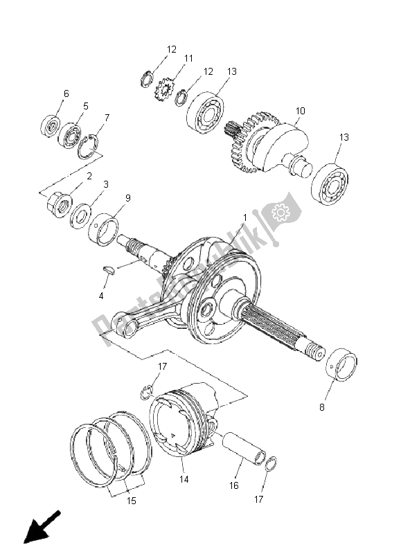 All parts for the Crankshaft & Piston of the Yamaha YP 400A Majesty 2008