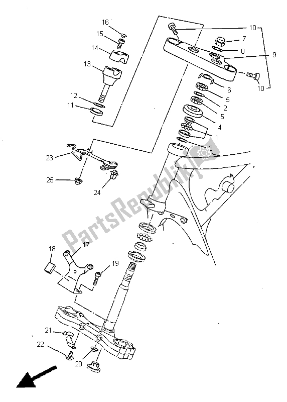 All parts for the Steering of the Yamaha XVS 650A Dragstar Classic 1998