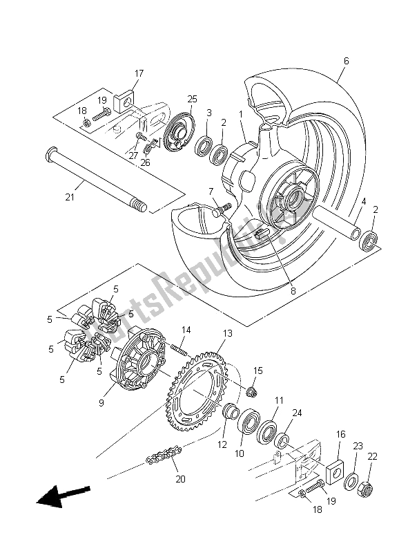 Tutte le parti per il Ruota Posteriore del Yamaha TDM 900A 2009