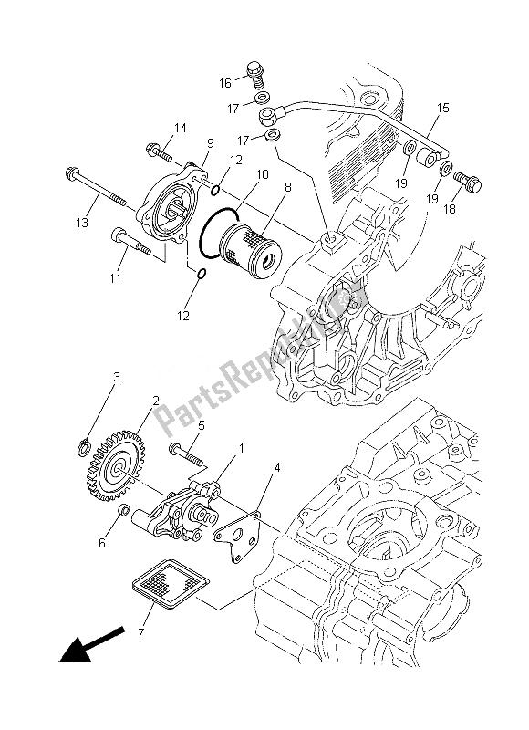 All parts for the Oil Pump of the Yamaha YFM 250R Raptor 2013