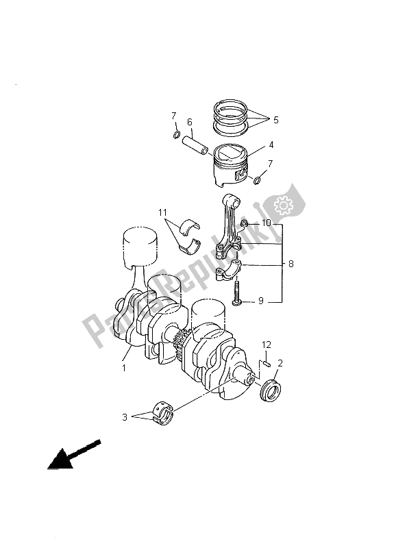 Tutte le parti per il Albero Motore E Pistone del Yamaha XJ 600N 2000