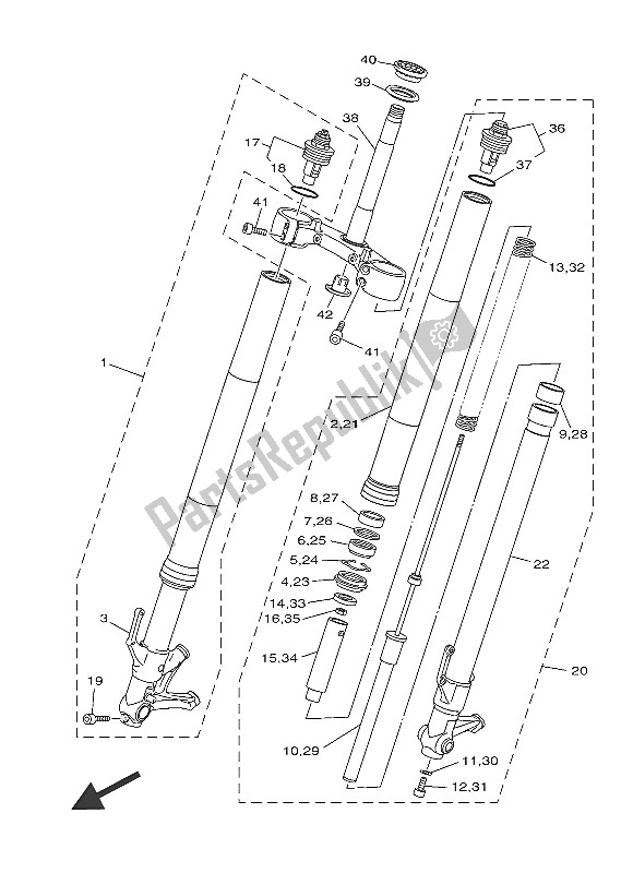 Todas las partes para Tenedor Frontal de Yamaha MT 09 Tracer ABS 900 2016