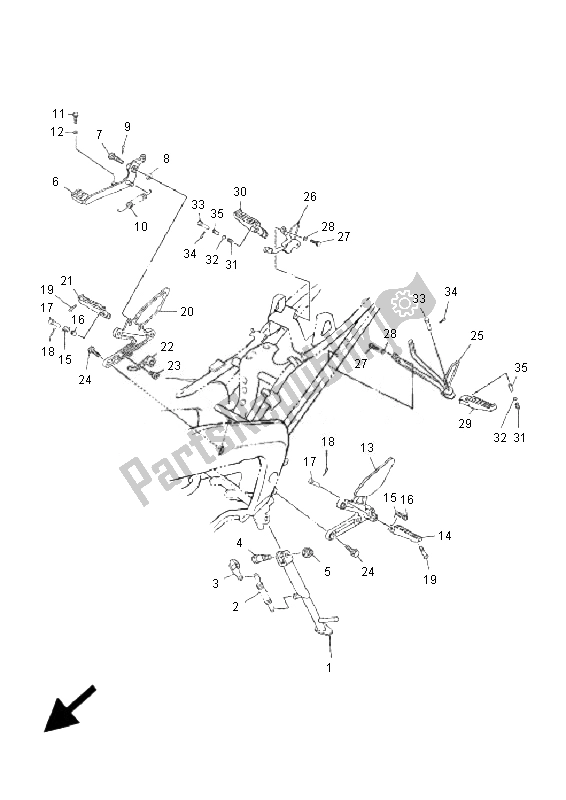 Wszystkie części do Podstawka I Podnó? Ek Yamaha TZR 50 2007