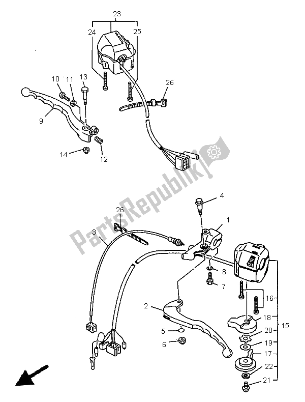 Todas as partes de Manípulo Interruptor E Alavanca do Yamaha XV 125 S 1999