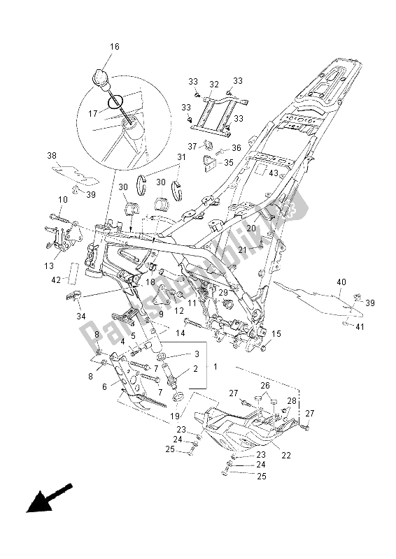 All parts for the Frame of the Yamaha XT 660 ZA Tenere 2012