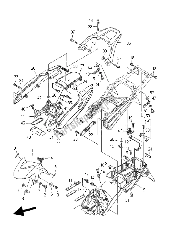 All parts for the Fender of the Yamaha TDM 900A 2007