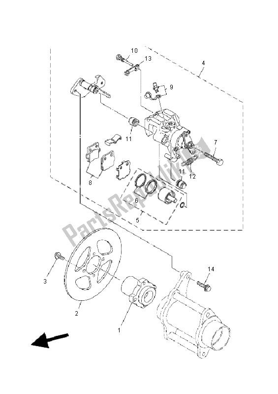 Tutte le parti per il Freno Posteriore del Yamaha YFM 350R 2006