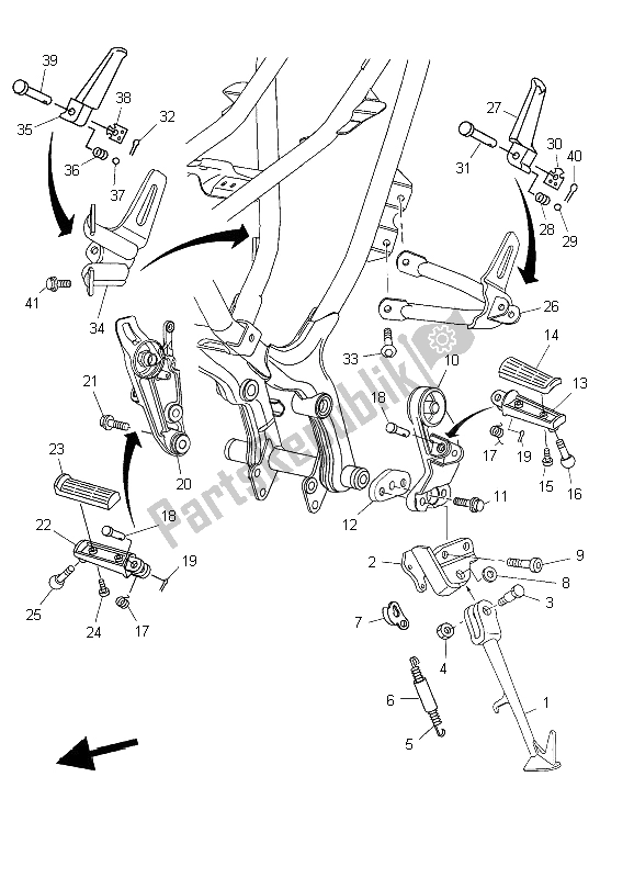 Alle onderdelen voor de Standaard & Voetensteun van de Yamaha MT 03 660 2011