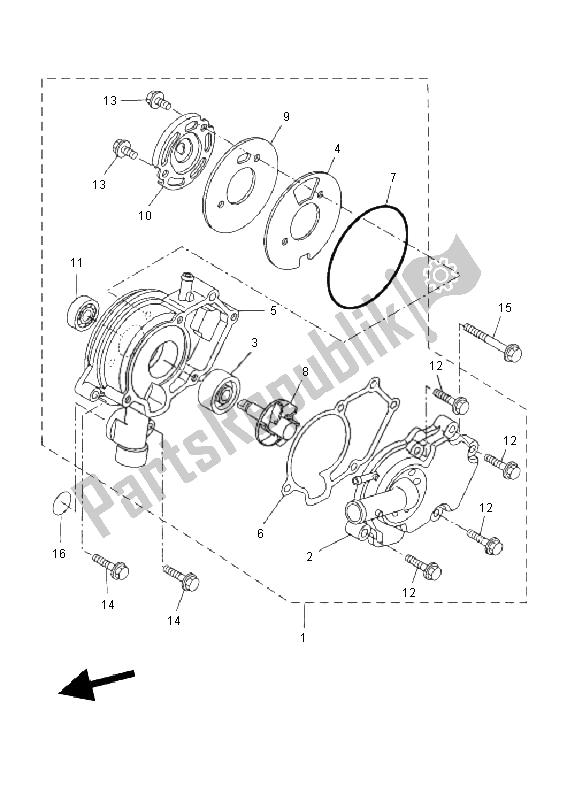 Tutte le parti per il Pompa Dell'acqua del Yamaha WR 125X 2011