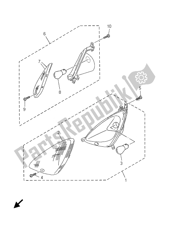 Todas as partes de Luz Intermitente do Yamaha YP 125E Majesty 2007