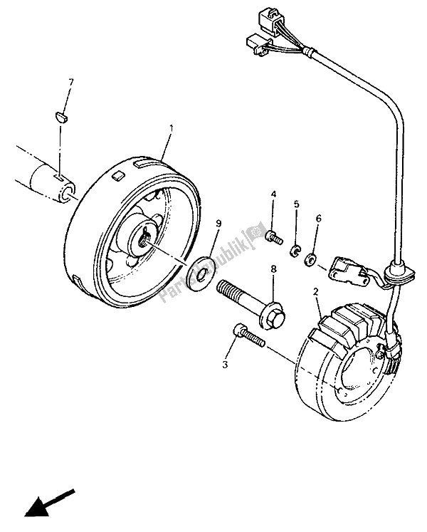 Toutes les pièces pour le Générateur du Yamaha FZR 600R 1994