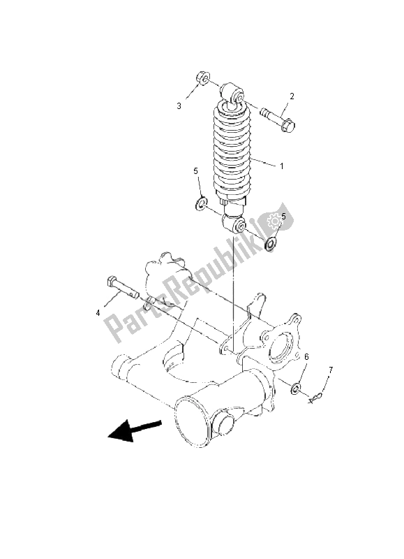 Wszystkie części do Tylne Zawieszenie Yamaha YFM 400 FW Kodiak Manual 2001