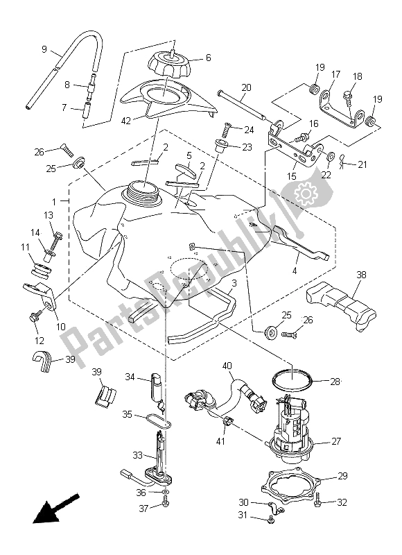 Tutte le parti per il Serbatoio Di Carburante del Yamaha WR 450F 2014