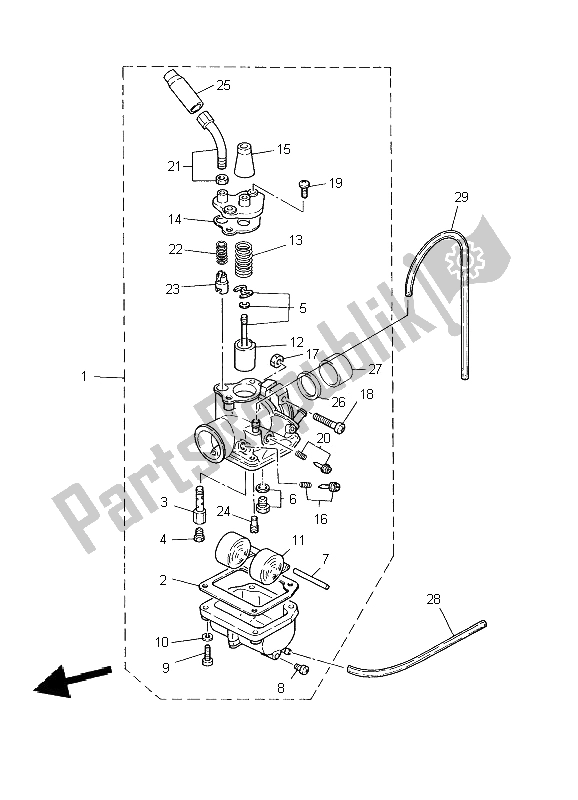 Alle onderdelen voor de Carburator van de Yamaha PW 80 2009