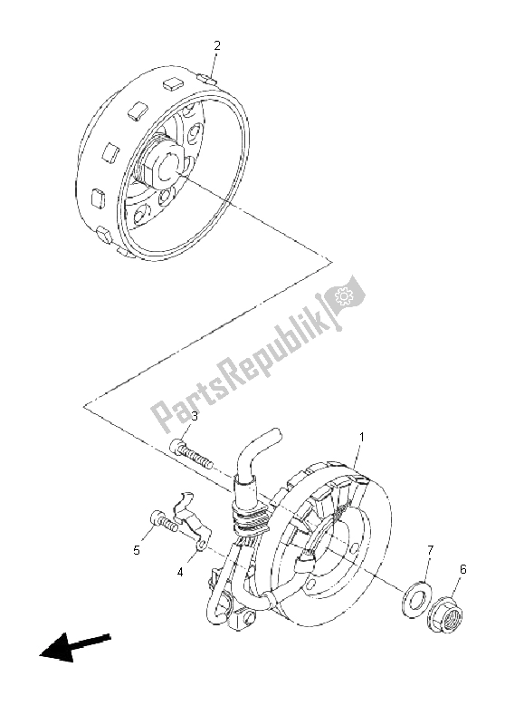 All parts for the Generator of the Yamaha WR 250X 2011