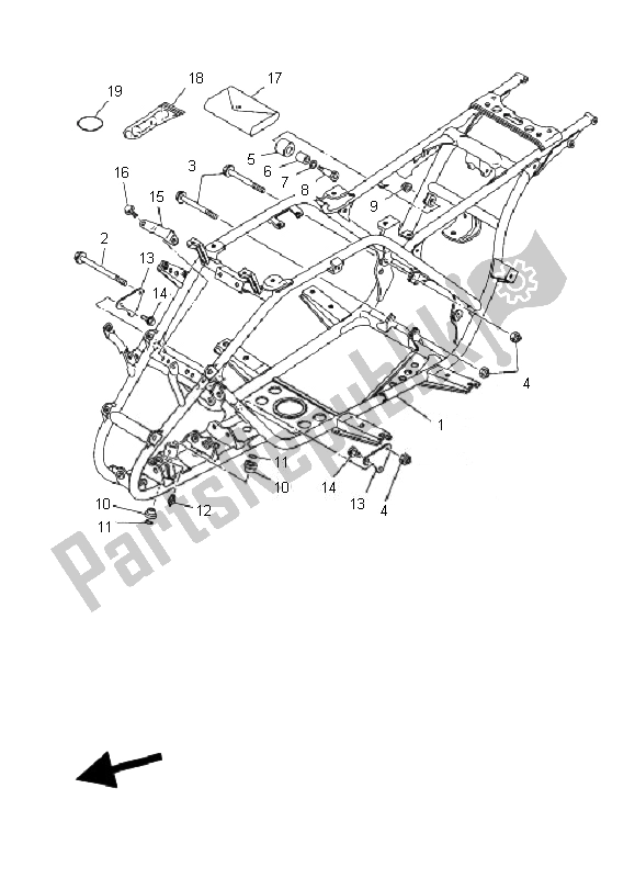 Todas las partes para Marco de Yamaha YFM 125 Grizzly 2010