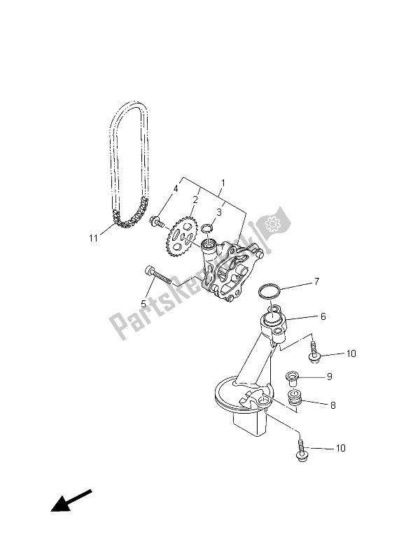 All parts for the Oil Pump of the Yamaha MT 09 Tracer ABS 900 2015