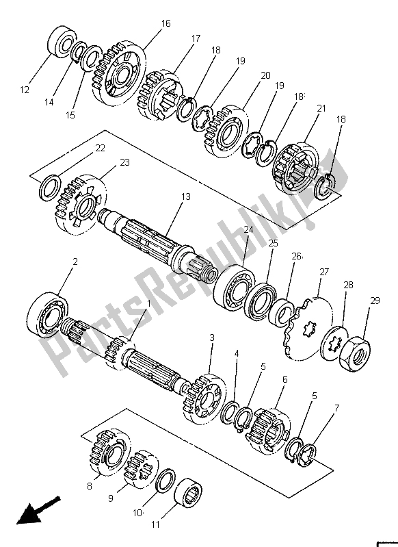 All parts for the Transmission of the Yamaha WR 250Z 1996