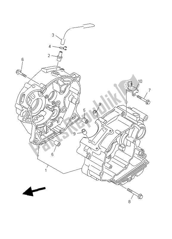 All parts for the Crankcase of the Yamaha TT R 125 SW LW 2002