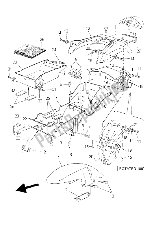 All parts for the Fender of the Yamaha BT 1100 Bulldog 2002