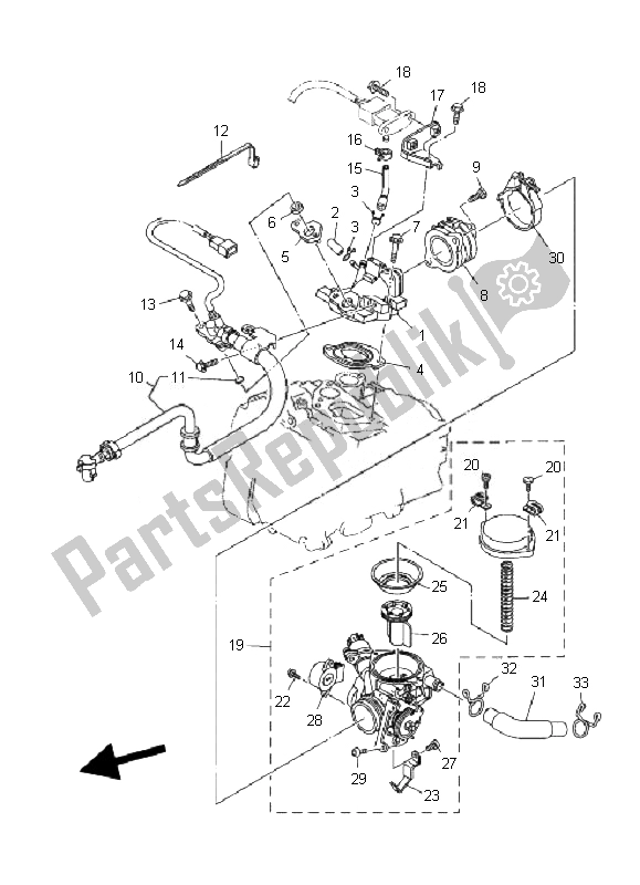 Toutes les pièces pour le Admission du Yamaha YP 400A Majesty 2010