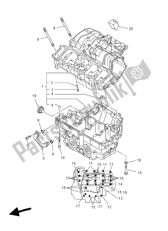 Toutes les pièces pour le Carter du Yamaha FZ8 NA 800 2012